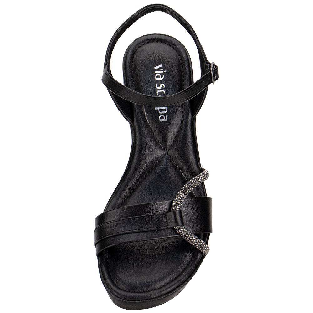 SANDÁLIA FEMININA ANABELA VIA SCARPA 175718841 Preto 5