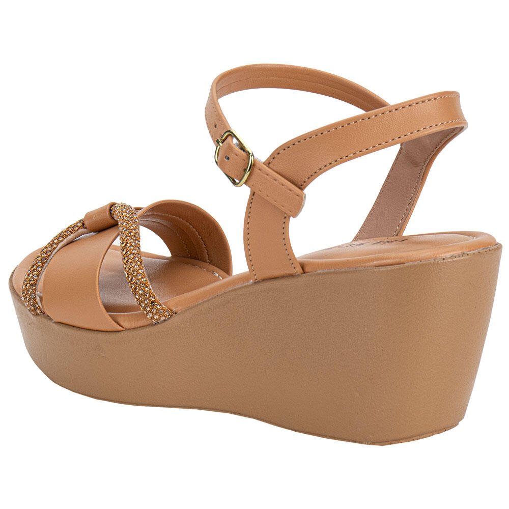 SANDÁLIA FEMININA ANABELA VIA SCARPA 175718841 Bege 3