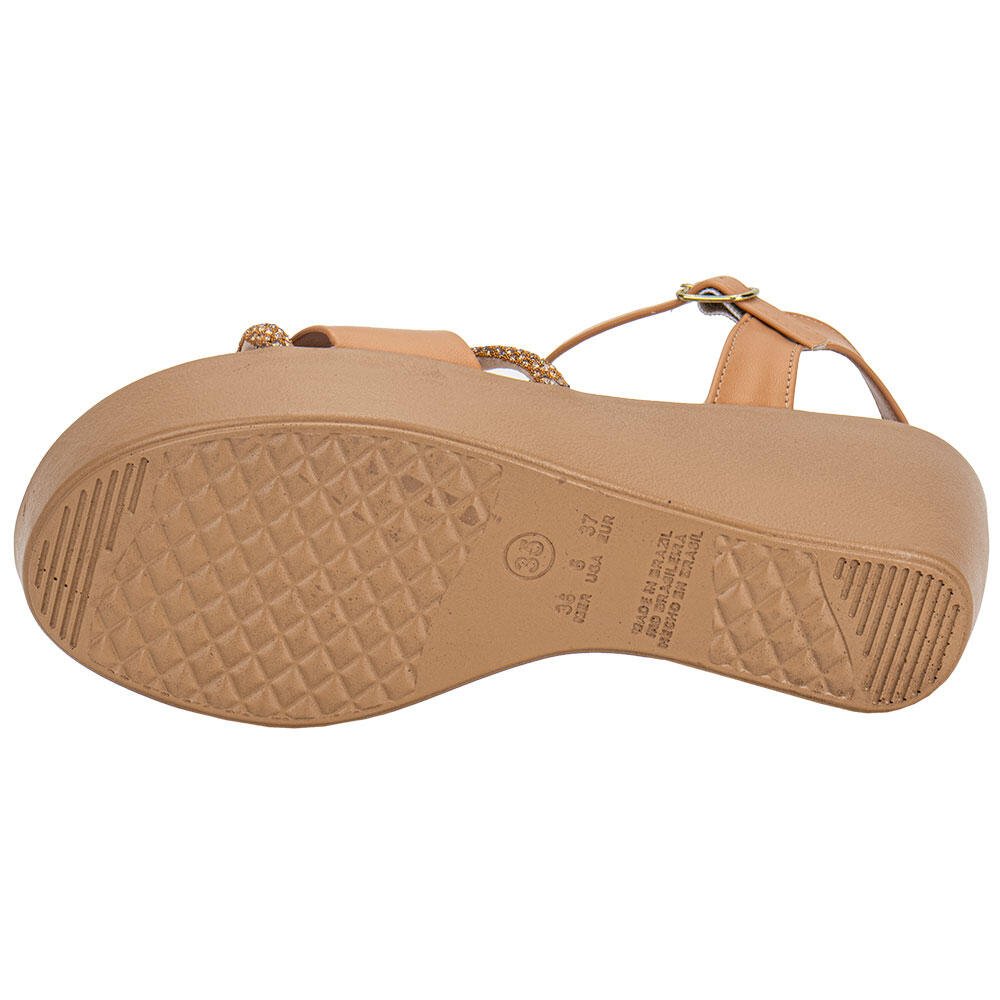 SANDÁLIA FEMININA ANABELA VIA SCARPA 175718841 Bege 4