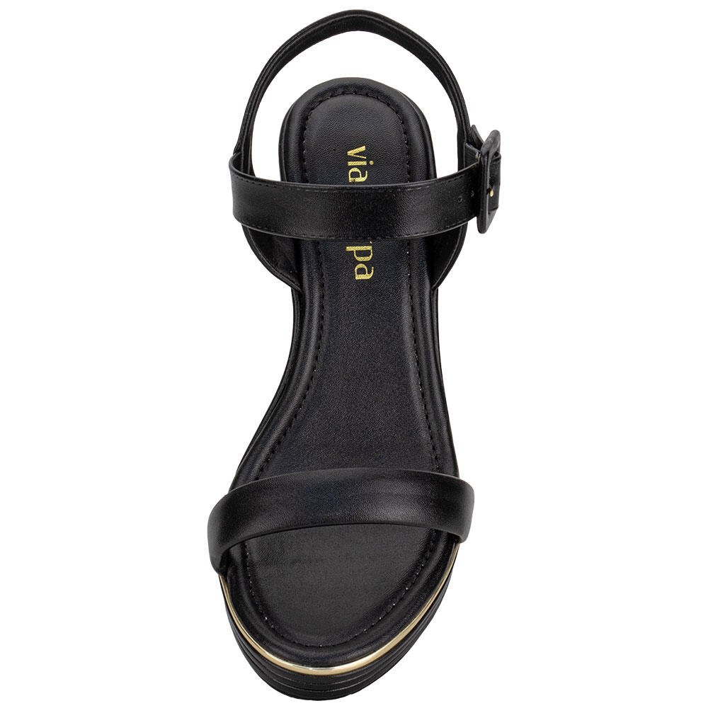 SANDÁLIA FEMININA ANABELA VIA SCARPA 124116667 Preto 5