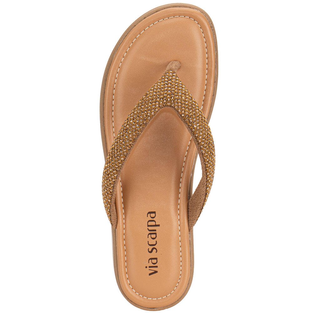 TAMANCO FEMININO FLAT VIA SCARPA 173718170 Dourado 5