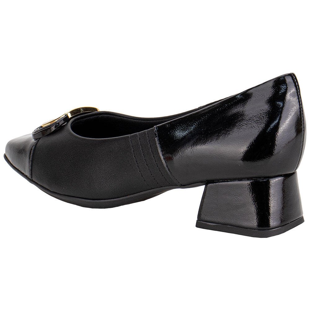 SAPATO FEMININO SALTO GROSSO PICCADILLY 160105 Preto 3