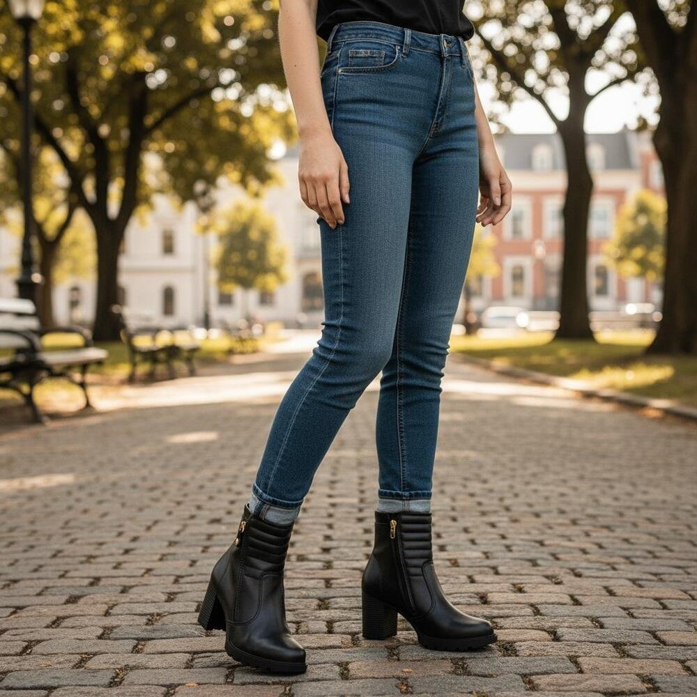 BOTA FEMININA CANO BAIXO MOLECA 5348102 Preto 2