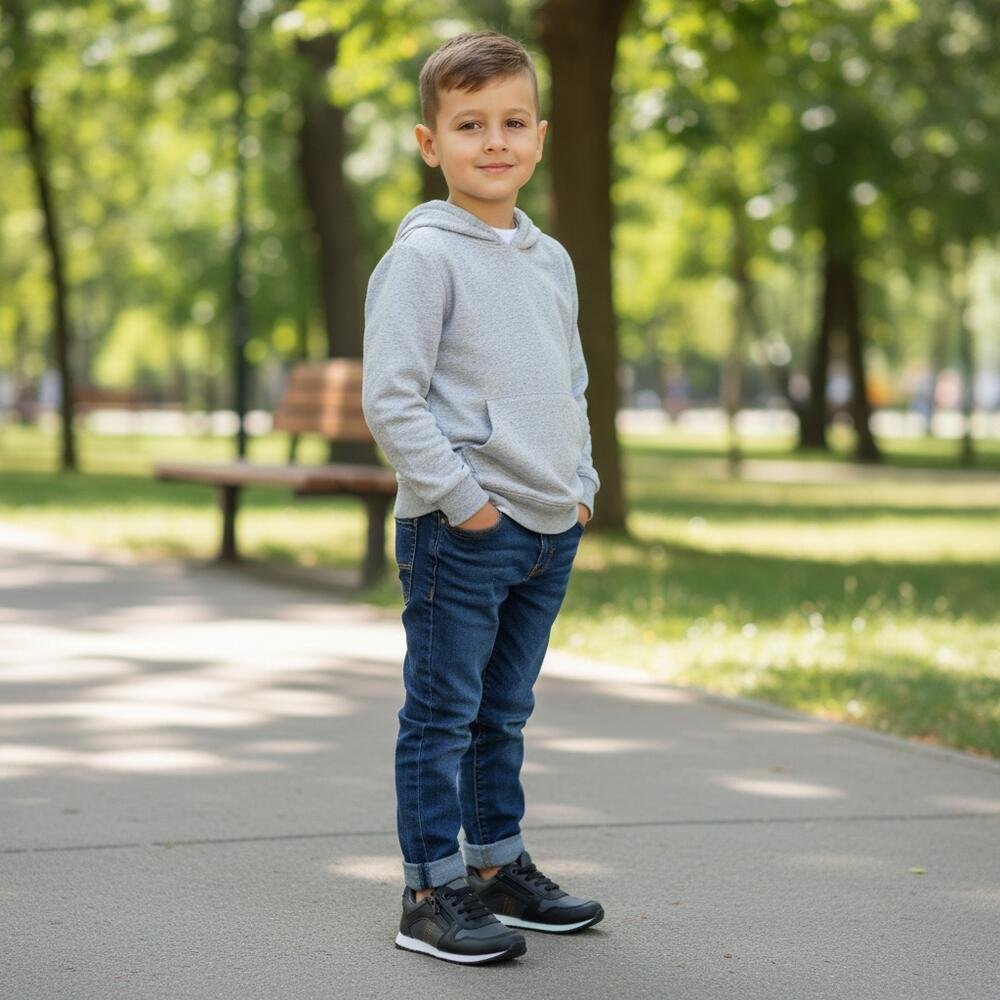 TÊNIS INFANTIL SPACE FINOBEL SPA7715 Preto/Cinza 2