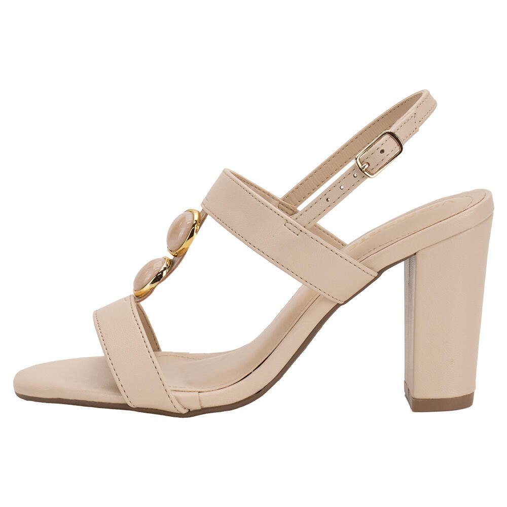 SANDÁLIA FEMININA SALTO GROSSO VIA MARTE 142029 Bege 3