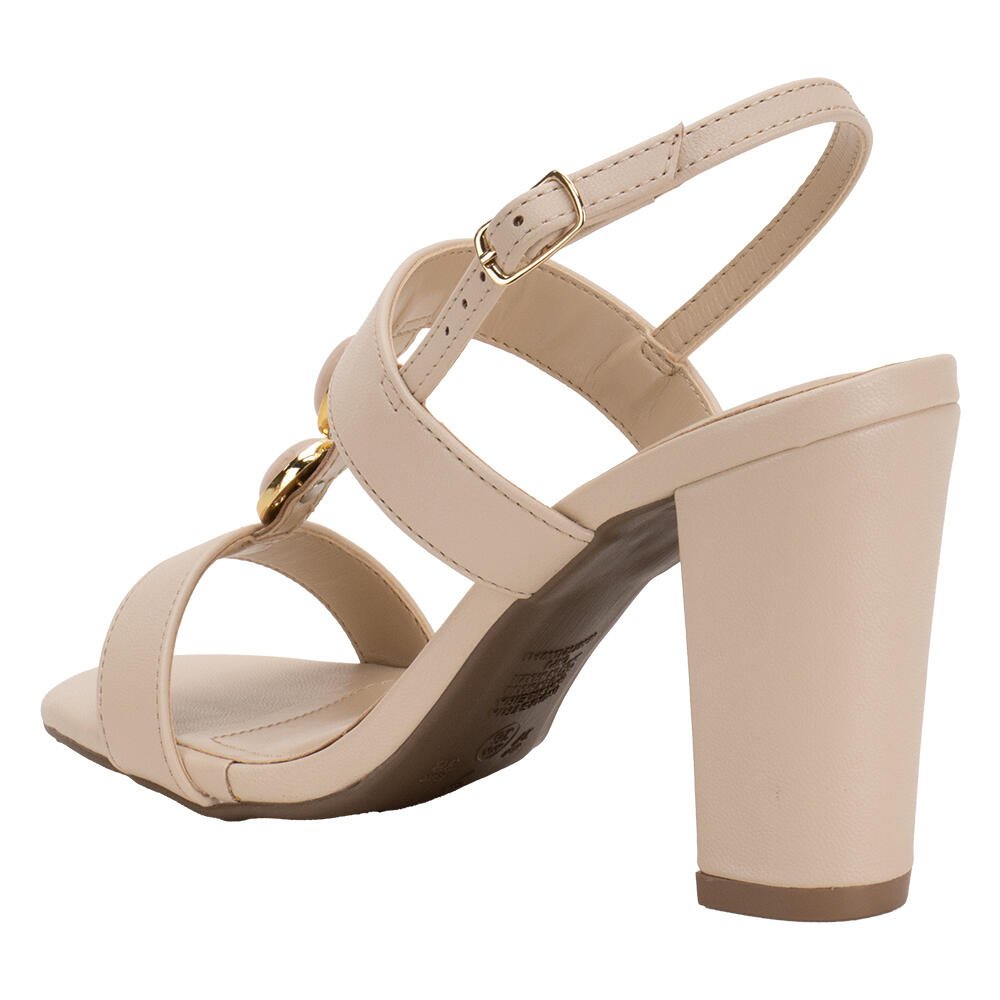 SANDÁLIA FEMININA SALTO GROSSO VIA MARTE 142029 Bege 4