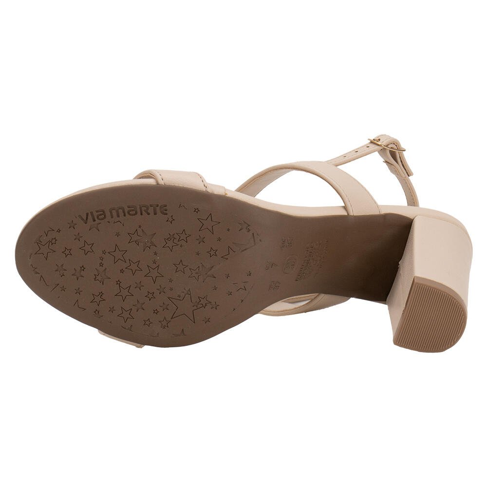SANDÁLIA FEMININA SALTO GROSSO VIA MARTE 142029 Bege 5