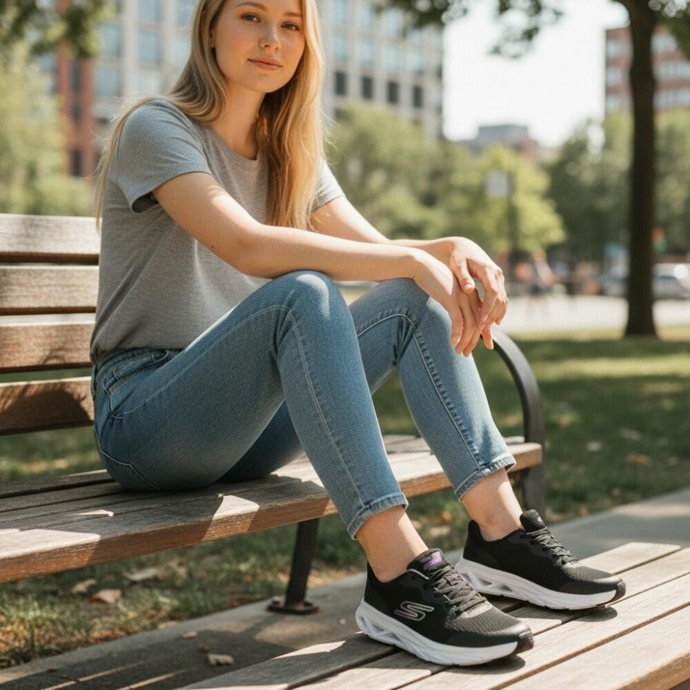 TÊNIS FEMININO GLIDE STEP VORTEX AVALIN SKECHERS 129826 Preto 2