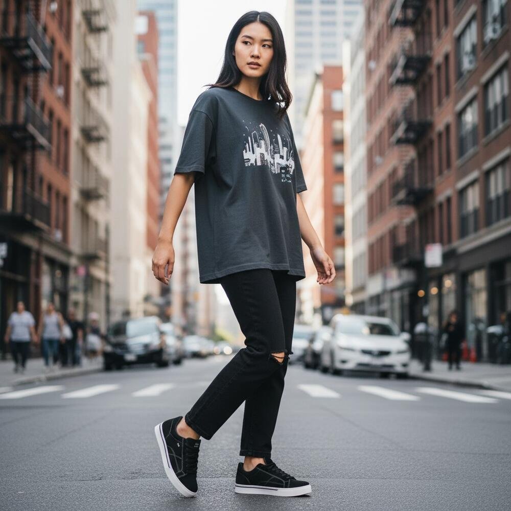 TÊNIS FEMININO CASUAL VIA MARTE 016008 Preto/Branco 2