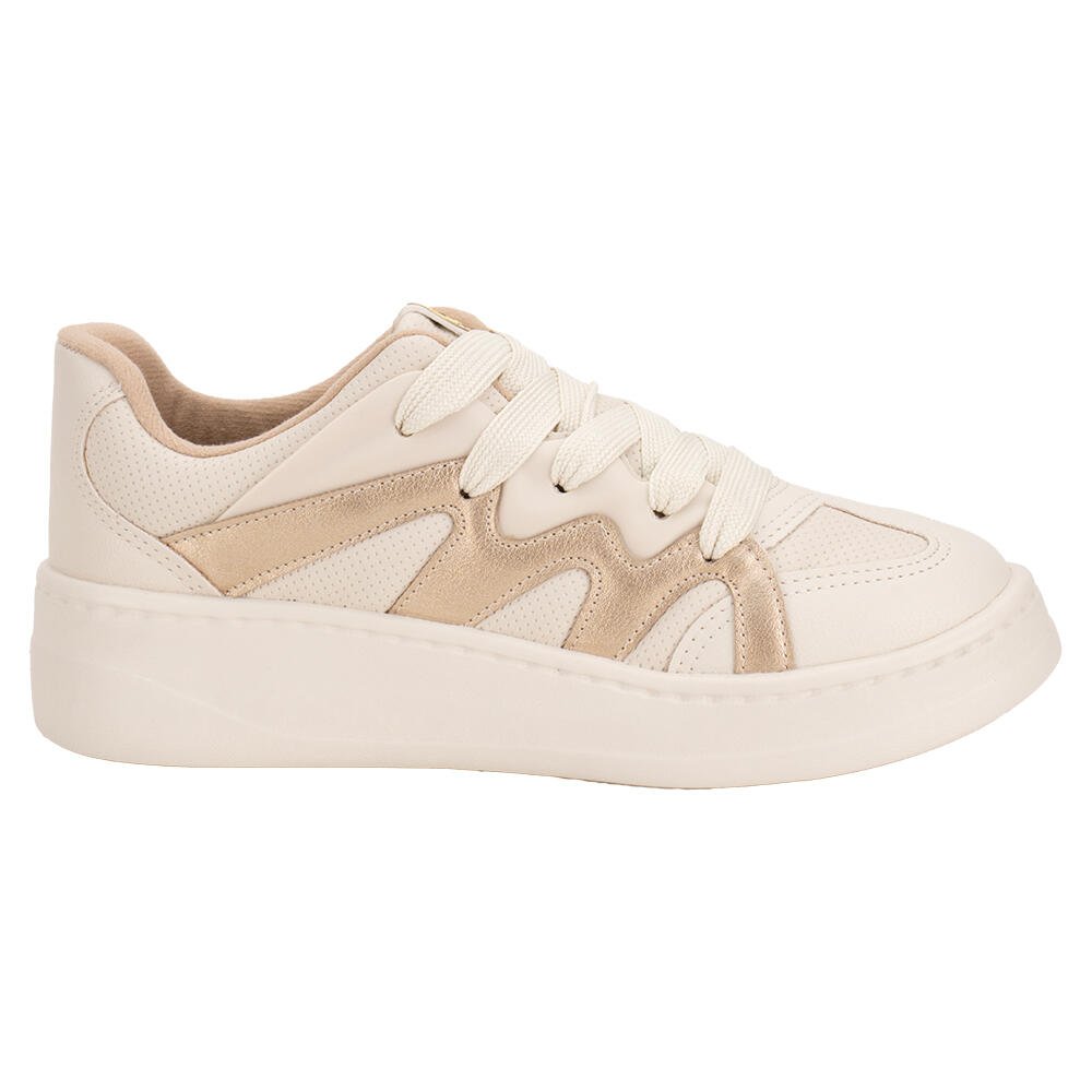 TÊNIS FEMININO CASUAL MODARE 7402109 Bege/Dourado 4