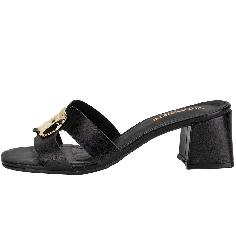 TAMANCO FEMININO SALTO GROSSO VIA MARTE 104013 Preto 2