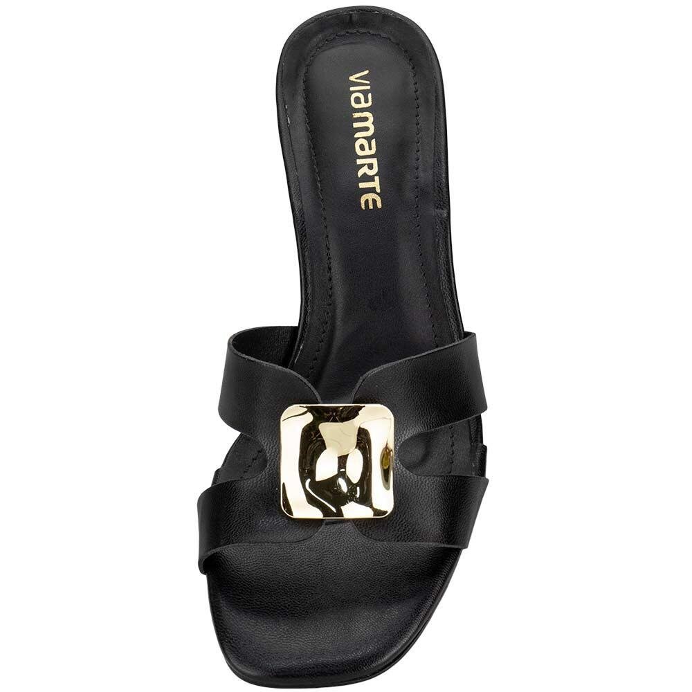 TAMANCO FEMININO SALTO GROSSO VIA MARTE 104013 Preto 5