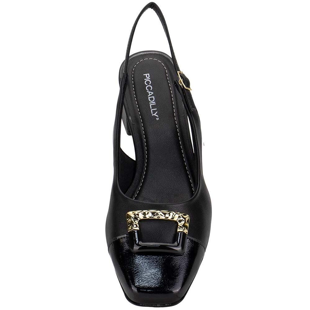 SCARPIN FEMININO SALTO GROSSO PICCADILLY 160110 Preto 5