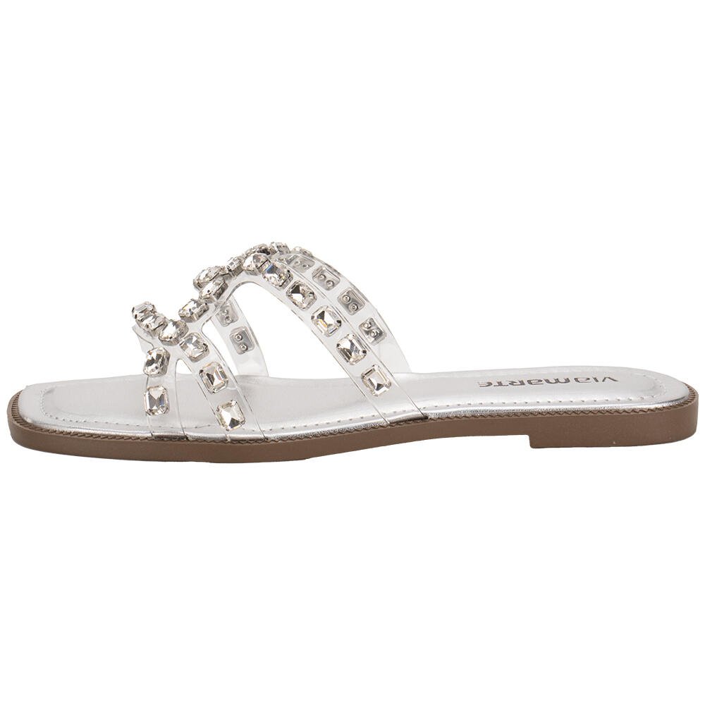 TAMANCO FEMININO FLAT VIA MARTE 291008 Prata 3