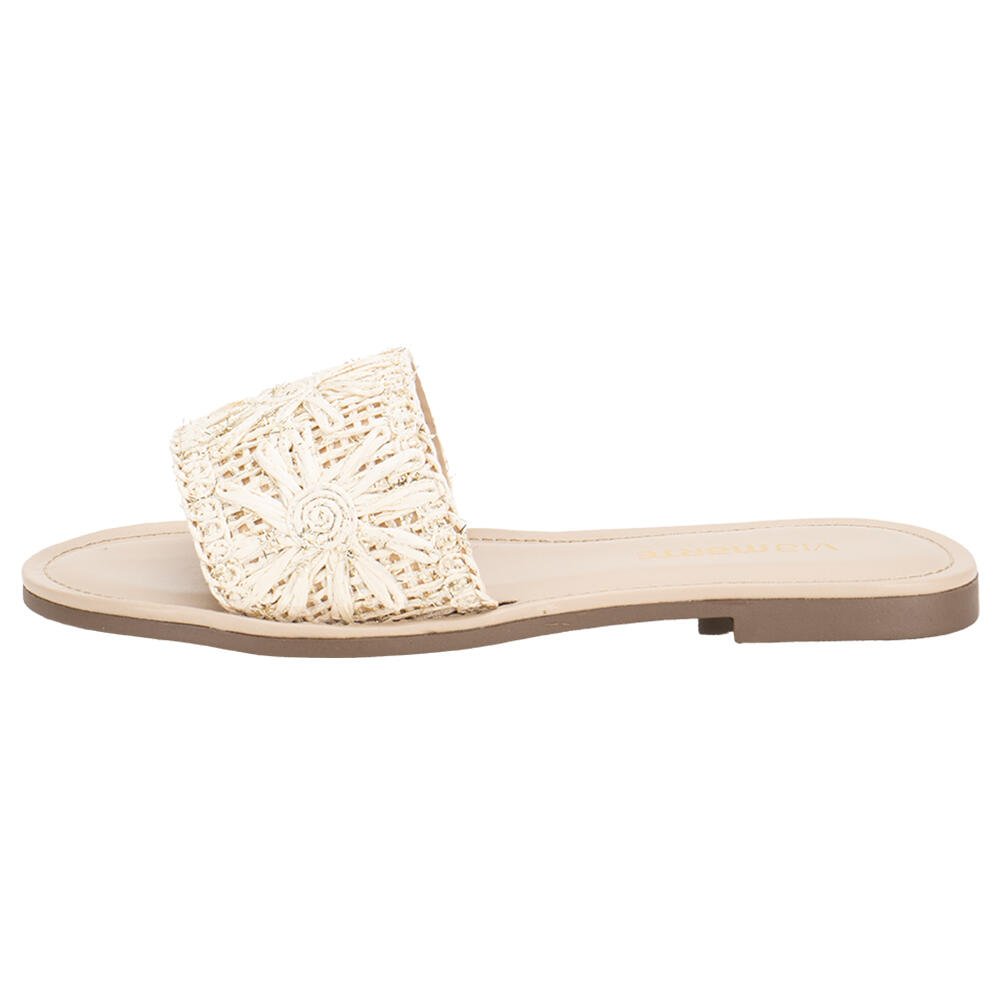 TAMANCO FEMININO FLAT VIA MARTE 308002 Marfim 2