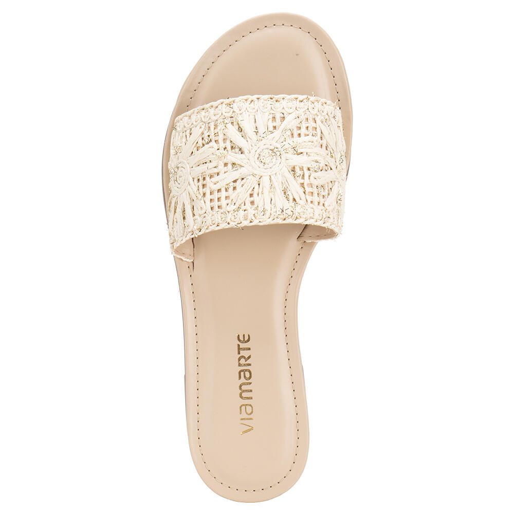 TAMANCO FEMININO FLAT VIA MARTE 308002 Marfim 5