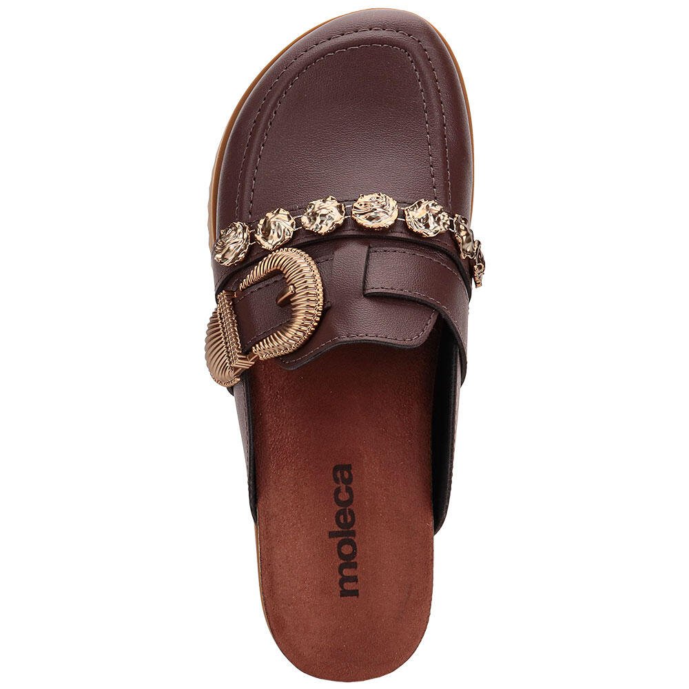 SAPATO FEMININO MULE MOLECA 5743214 Marrom 5