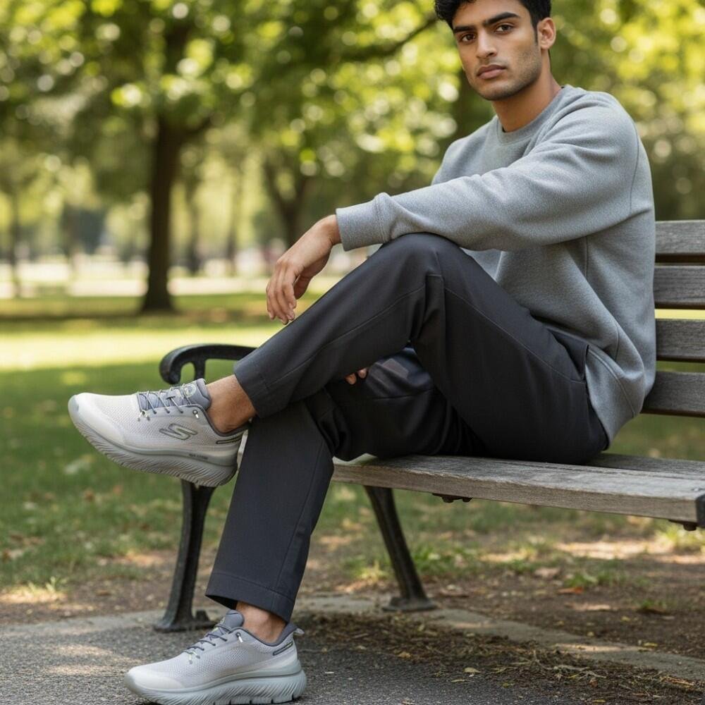 Tênis Masculino Skechers Go Walk Max Hyper Burst Cinza 2