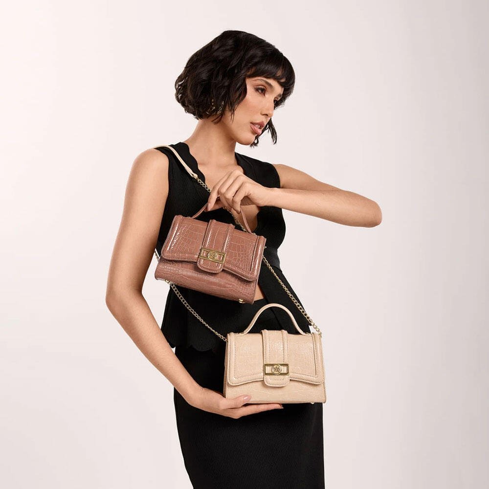 BOLSA FEMININA TRANSVERSAL VIA MARTE B2-720 Marrom 2