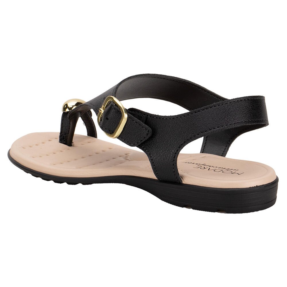 SANDÁLIA FEMININA FLAT MODARE 7053177 Preto 3