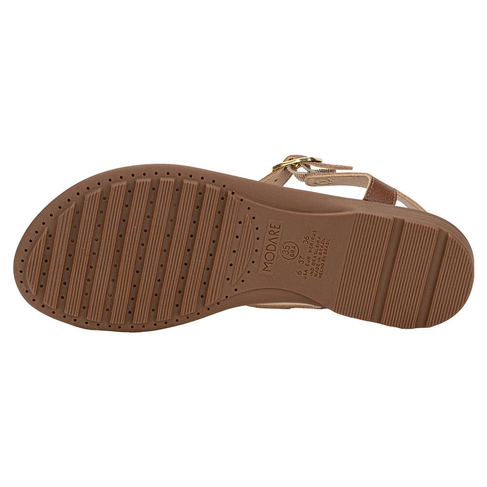 SANDÁLIA FEMININA FLAT MODARE 7053177 Marrom 4