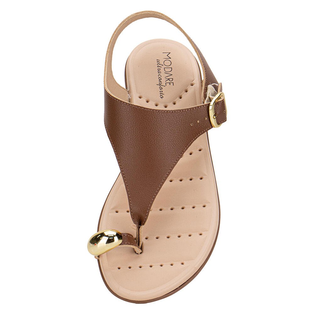 SANDÁLIA FEMININA FLAT MODARE 7053177 Marrom 5