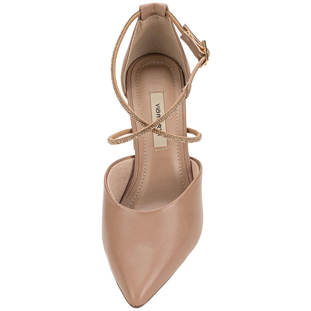 SCARPIN FEMININO SALTO GROSSO VIA MARTE 028020 Nude 5