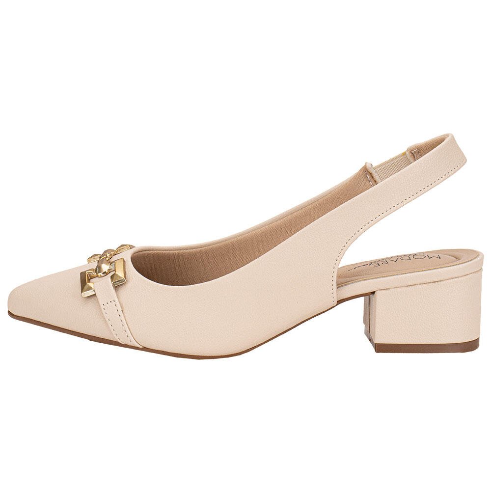 SCARPIN FEMININO SALTO GROSSO MODARE 7340135 Bege 2