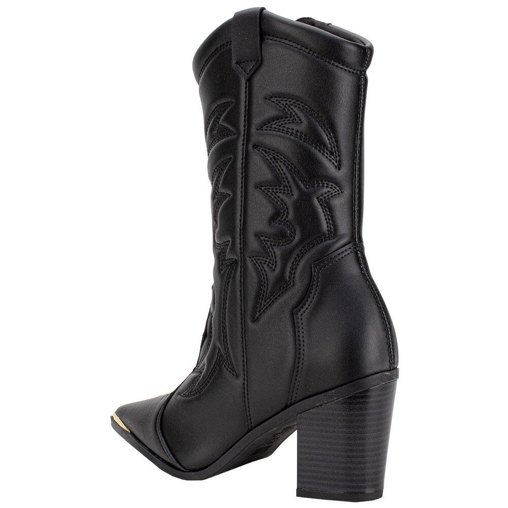 BOTA FEMININA COUNTRY CANO MÉDIO VIZZANO 3113101 Preto 3