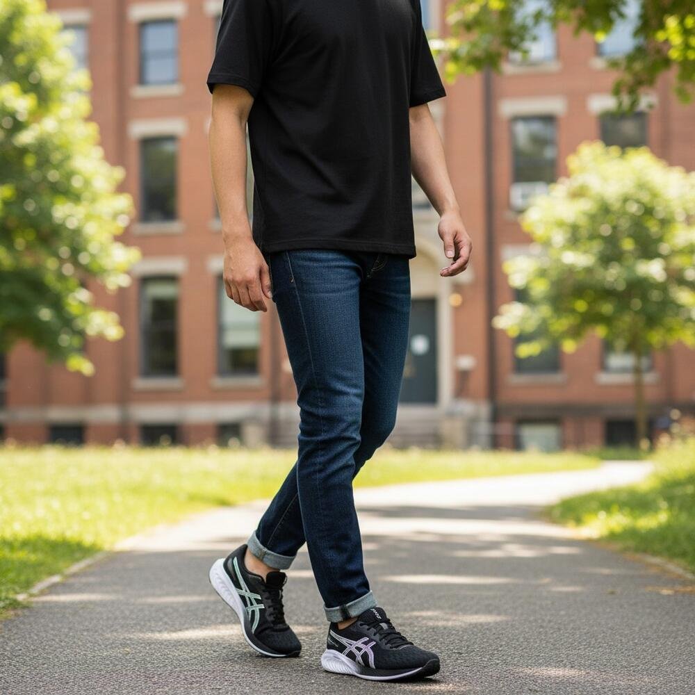 TÊNIS MASCULINO GEL THUNDERLIGHT 2 ASICS 1011C288 Preto/Branco 2