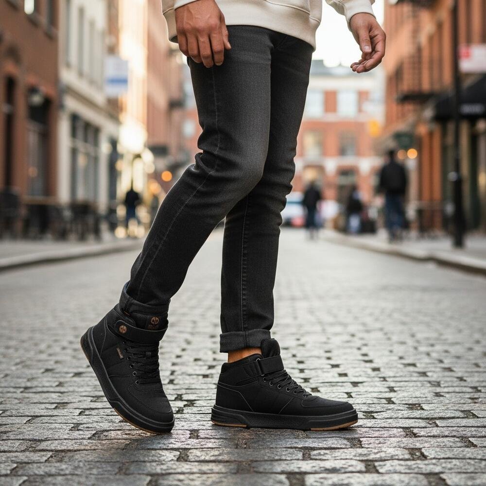 TÊNIS MASCULINO CANO ALTO ALPHA 4 OLLIE 460 Preto 2