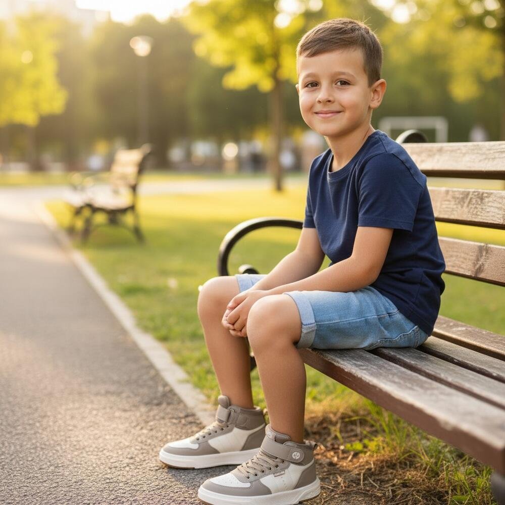 TÊNIS INFANTIL CANO ALTO ALPHA 4 OLLIE 460 Taupe 2