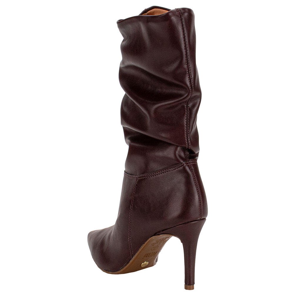 BOTA FEMININA SLOUCH CANO MÉDIO VIZZANO 3112101 Vinho 3