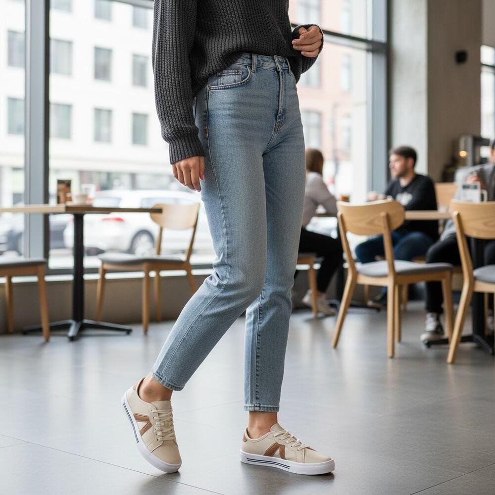 TÊNIS FEMININO CASUAL MOLECA 5667753 Bege 2