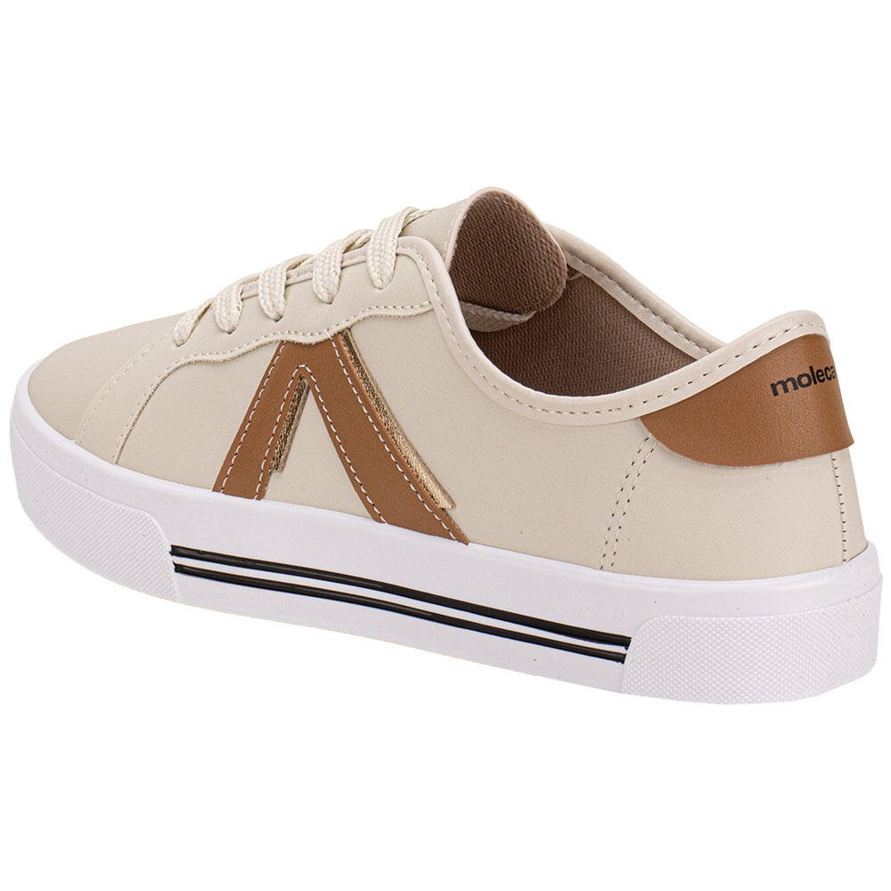 TÊNIS FEMININO CASUAL MOLECA 5667753 Bege 3