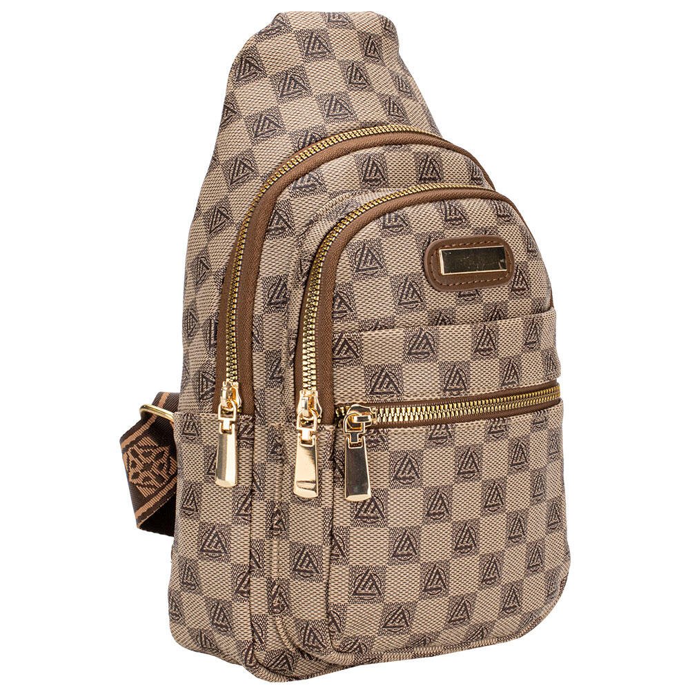 MOCHILA FEMININA POCHETE FUCECO WBFV84289 Marrom/Bege 3