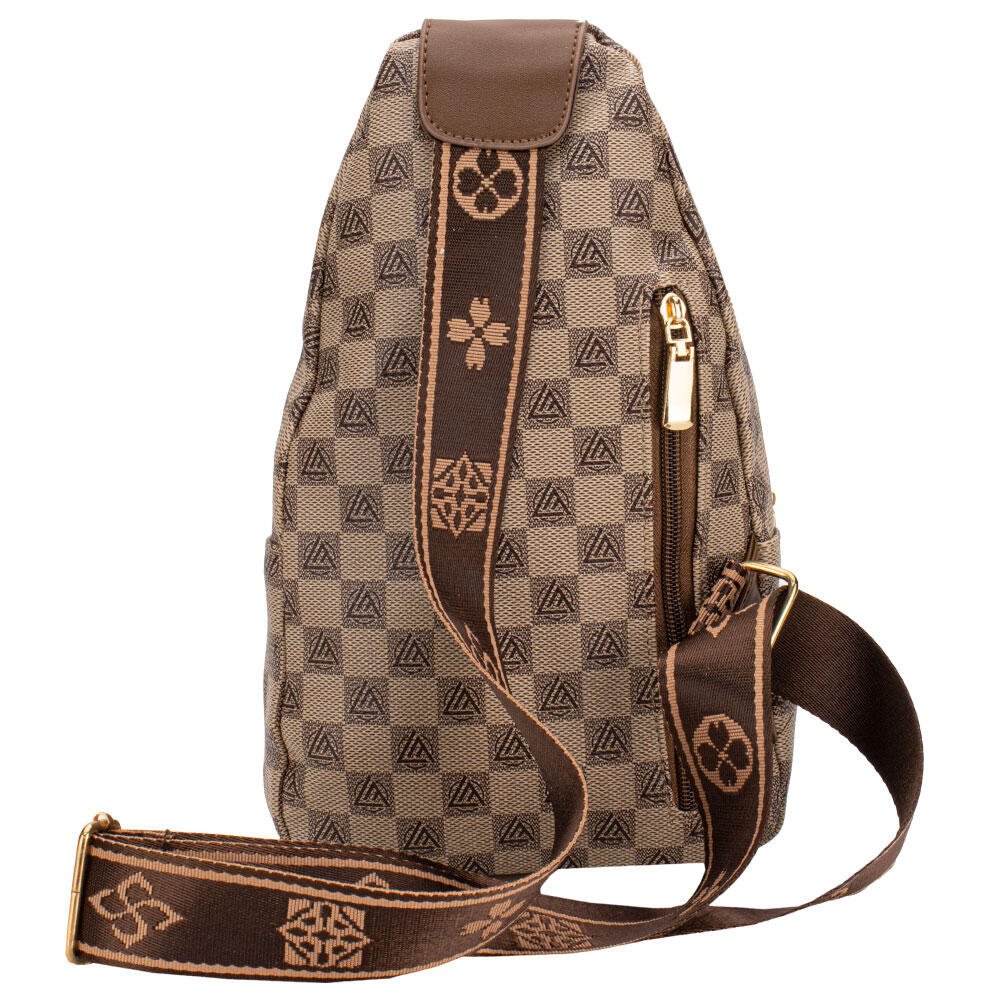 MOCHILA FEMININA POCHETE FUCECO WBFV84289 Marrom/Bege 4
