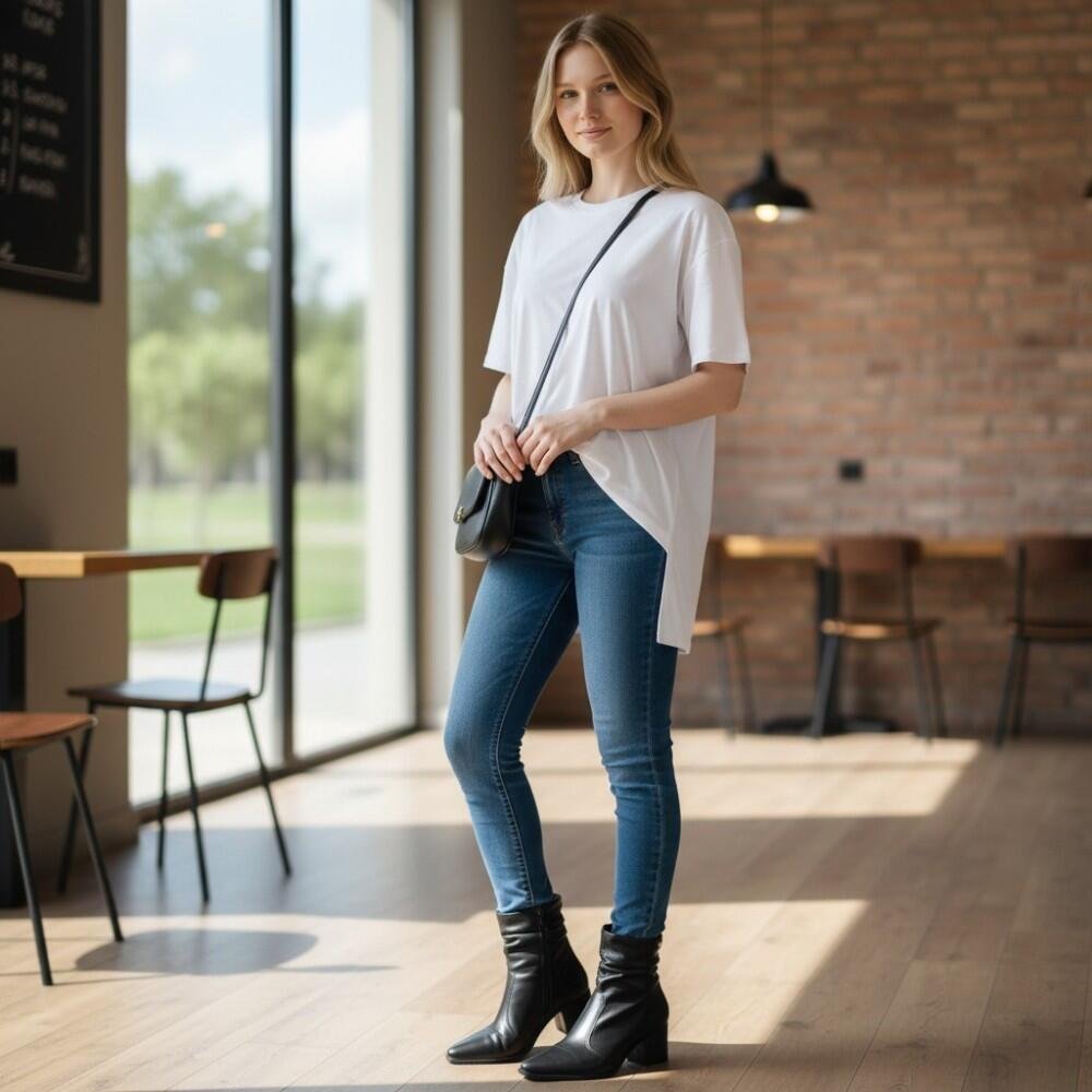 BOTA FEMININA SLOUCH CANO BAIXO VIA UNO 250922 Preto 2
