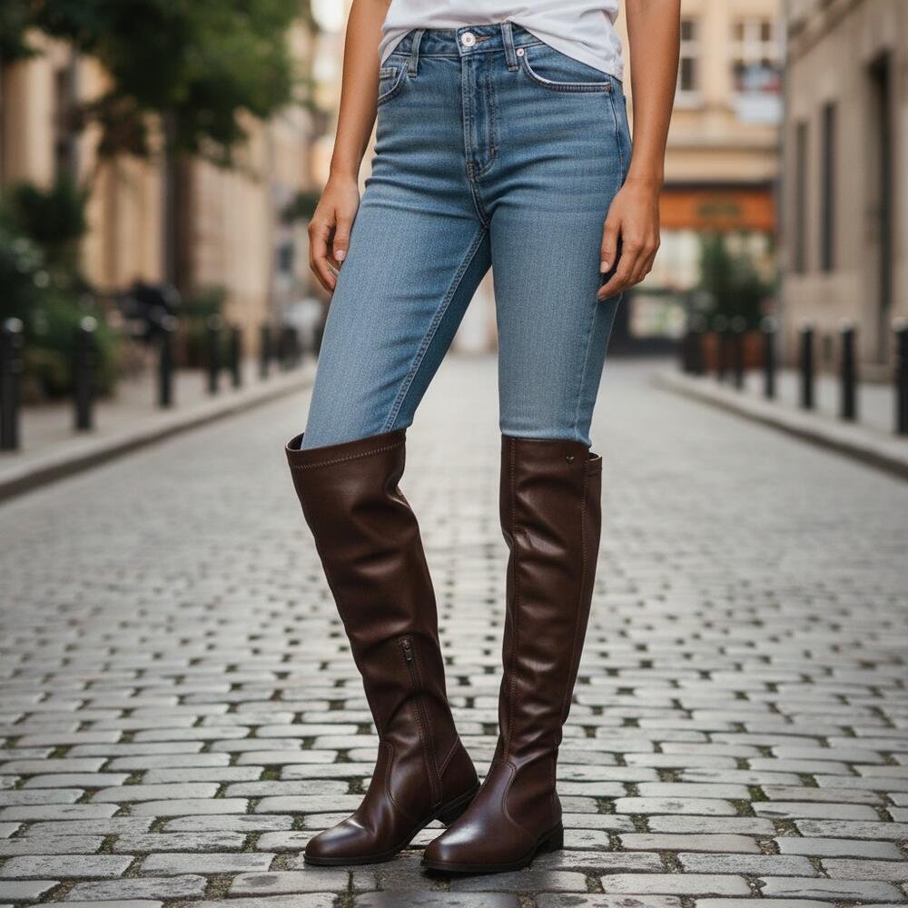 BOTA FEMININA CANO ALTO MISSISSIPI J1092 Marrom 2