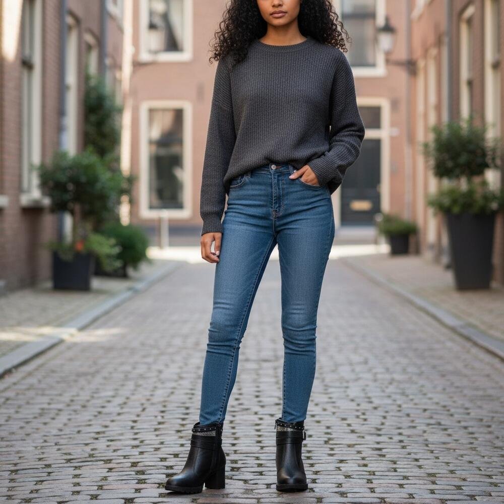 BOTA FEMININA CANO BAIXO MOLECA 5348103 Preto 2