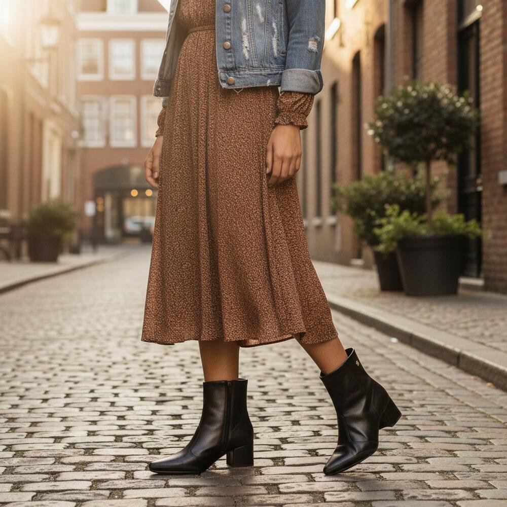 BOTA FEMININA CANO BAIXO TOTAL COMFORT RAMARIM 2657101 Preto 2