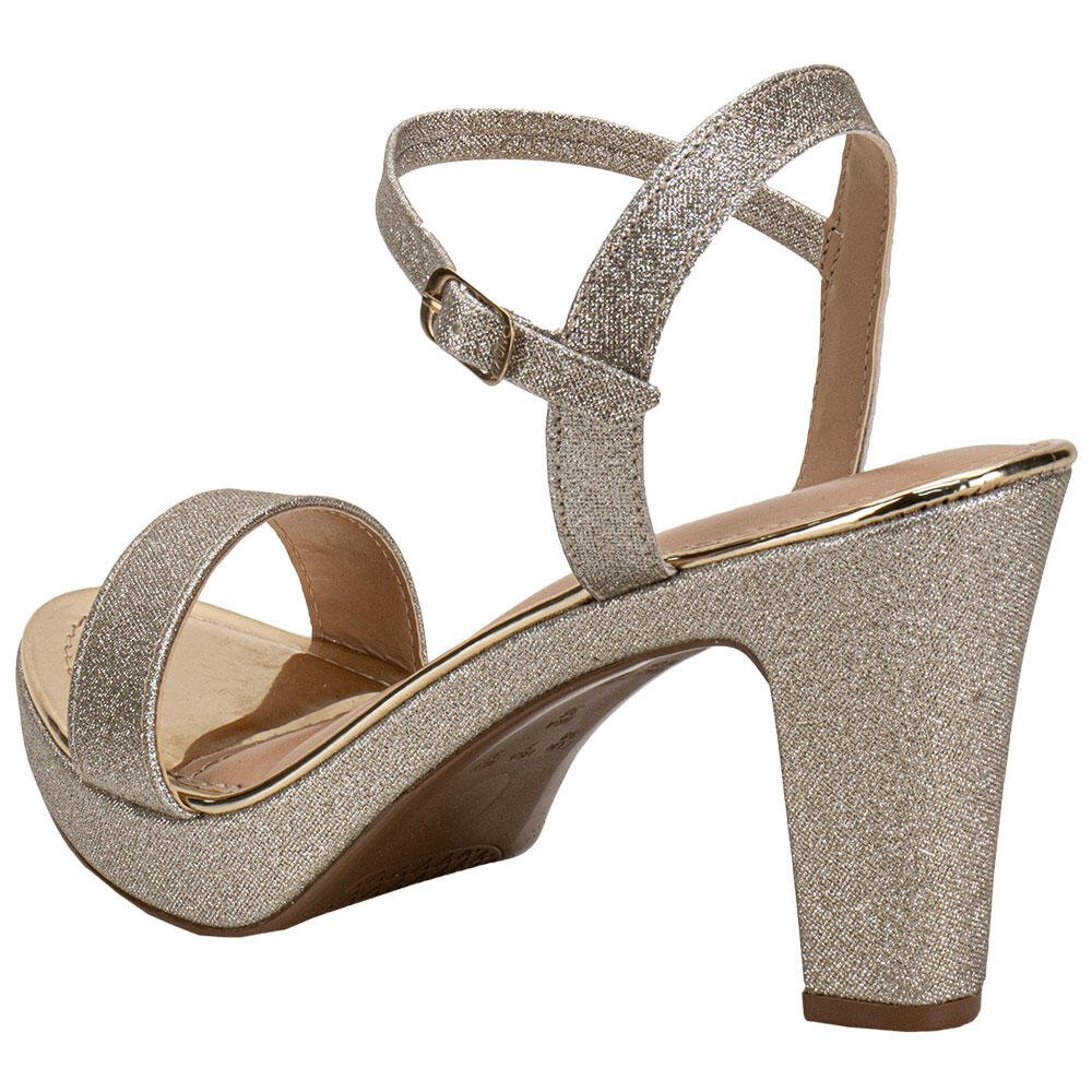 SANDÁLIA FEMININA MEIA PATA VIA UNO 411034 Dourado 3