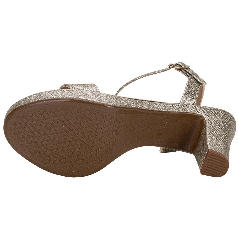 SANDÁLIA FEMININA MEIA PATA VIA UNO 411034 Dourado 4