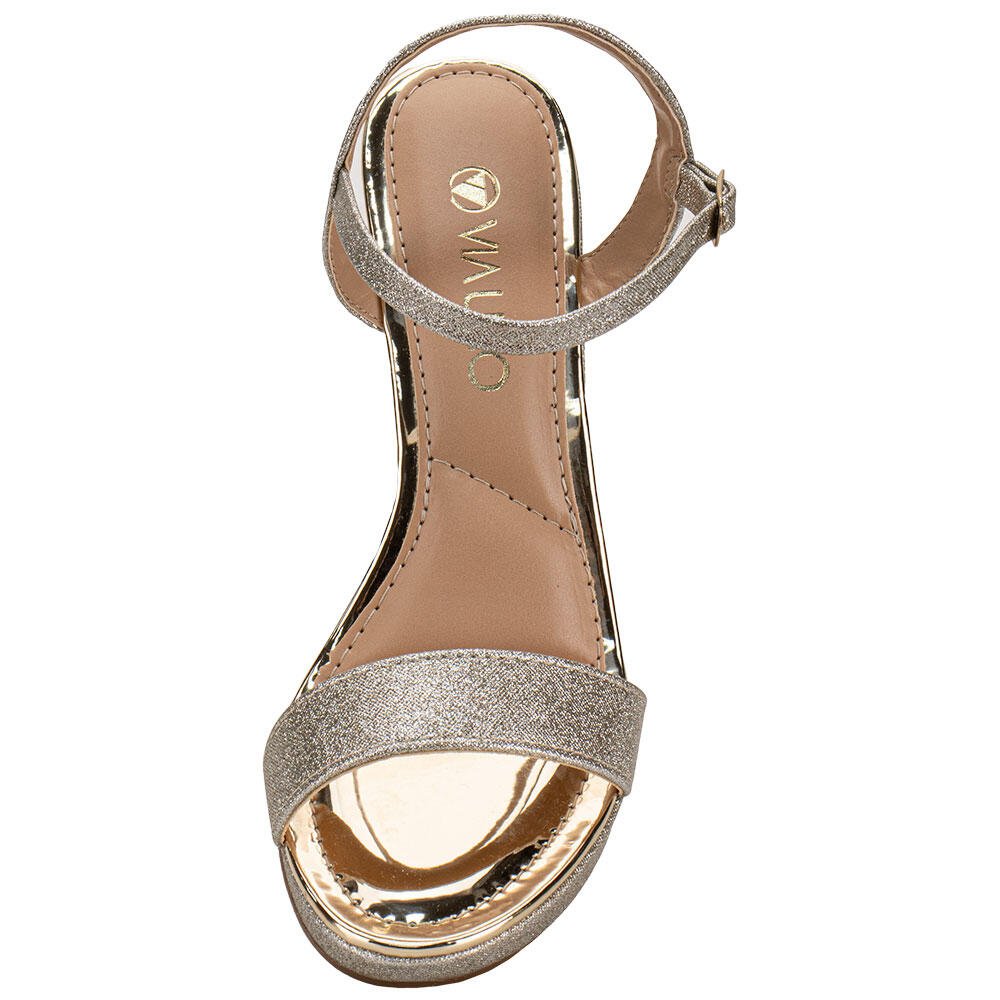 SANDÁLIA FEMININA MEIA PATA VIA UNO 411034 Dourado 5