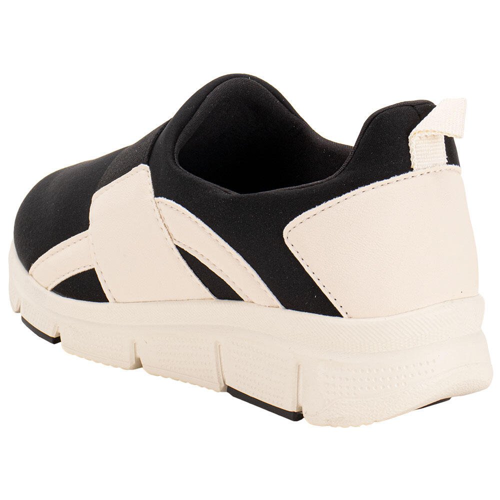 TÊNIS FEMININO SLIP ON COMFORTFLEX 2690301 Preto/Bege 3