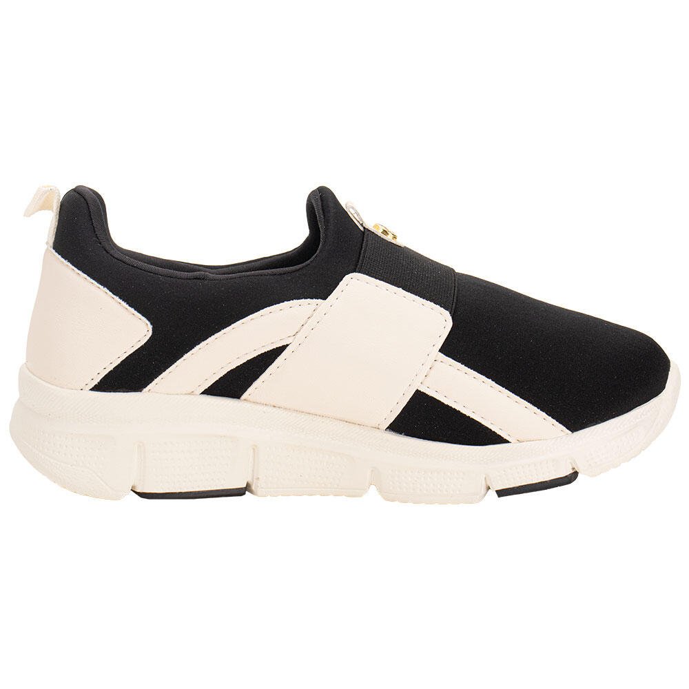 TÊNIS FEMININO SLIP ON COMFORTFLEX 2690301 Preto/Bege 5