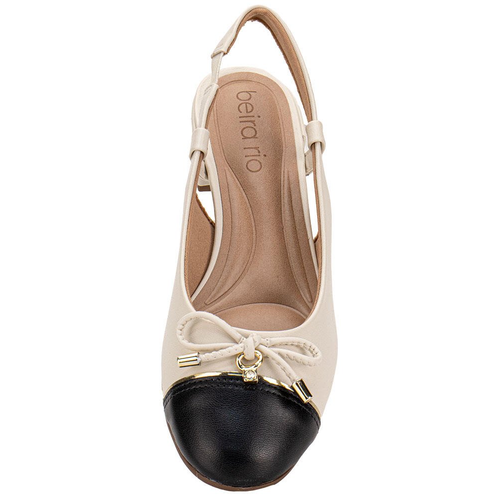 SCARPIN FEMININO SALTO GROSSO BEIRA RIO 4301115 Bege 5