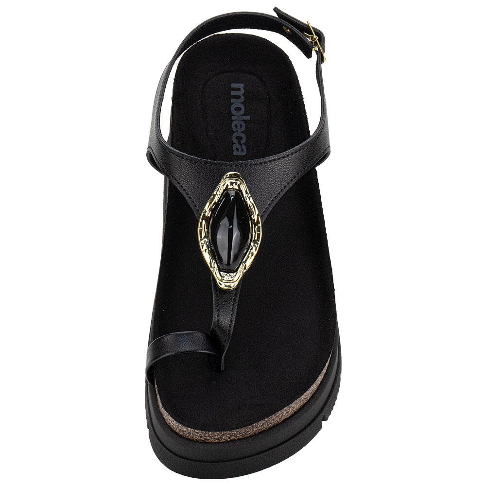 SANDÁLIA FEMININA FLAT MOLECA 5513110 Preto 5