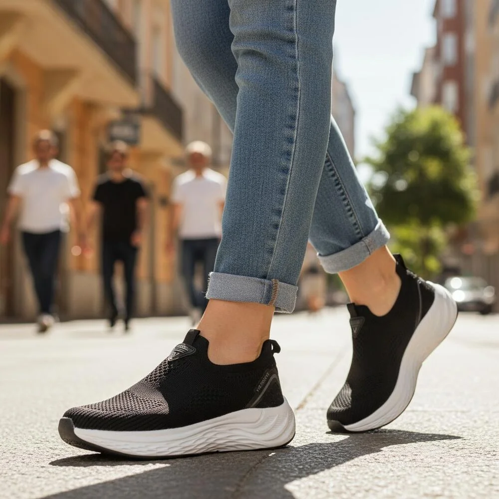 TÊNIS FEMININO SLIP ON VIA MARTE 341002 Preto 2