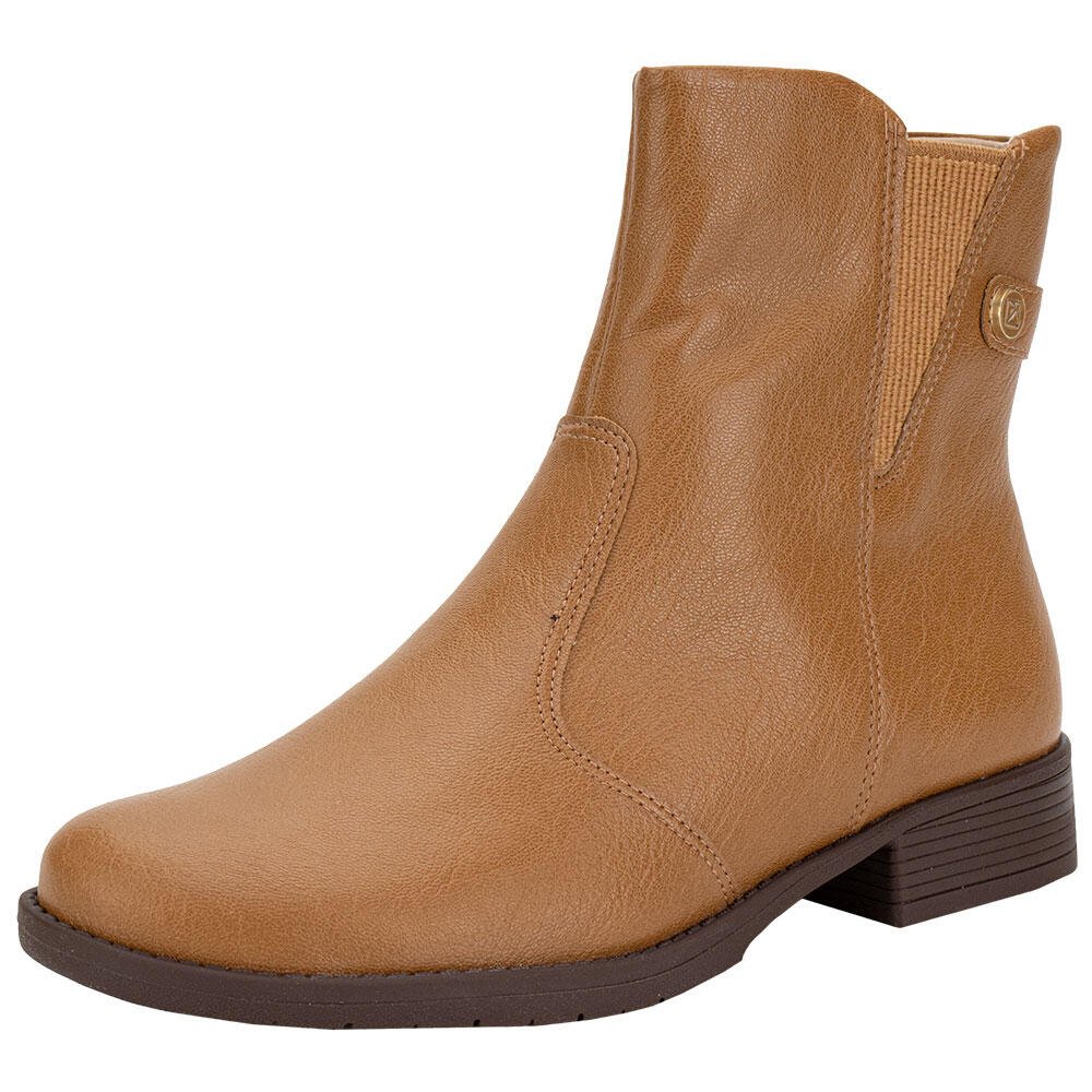 BOTA FEMININA CANO BAIXO PICCADILLY 653025 Caramelo